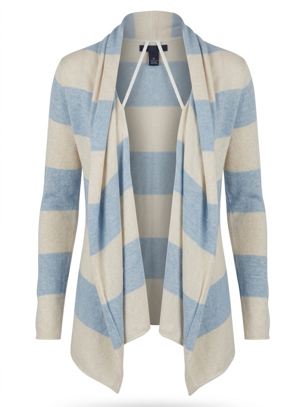 GAP Striped Open-Front Cardigan in Blue and Cream